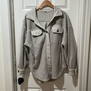 Free people Ruby shirt jacket in stone